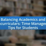 Balancing Academics and Extracurriculars: Time Management Tips for Students