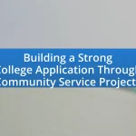 Building a Strong College Application Through Community Service Projects