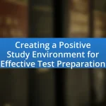 Creating a Positive Study Environment for Effective Test Preparation