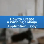 How to Create a Winning College Application Essay