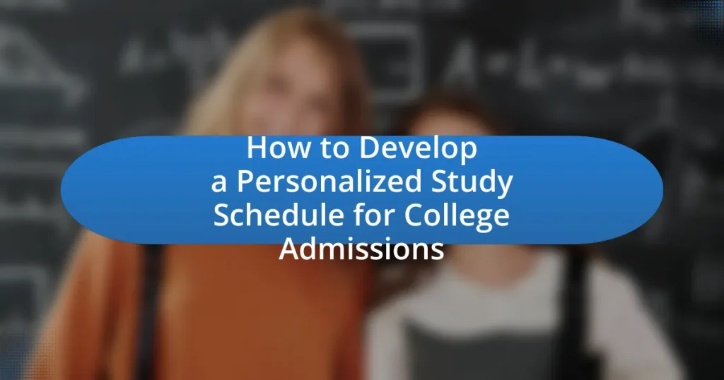 How to Develop a Personalized Study Schedule for College Admissions
