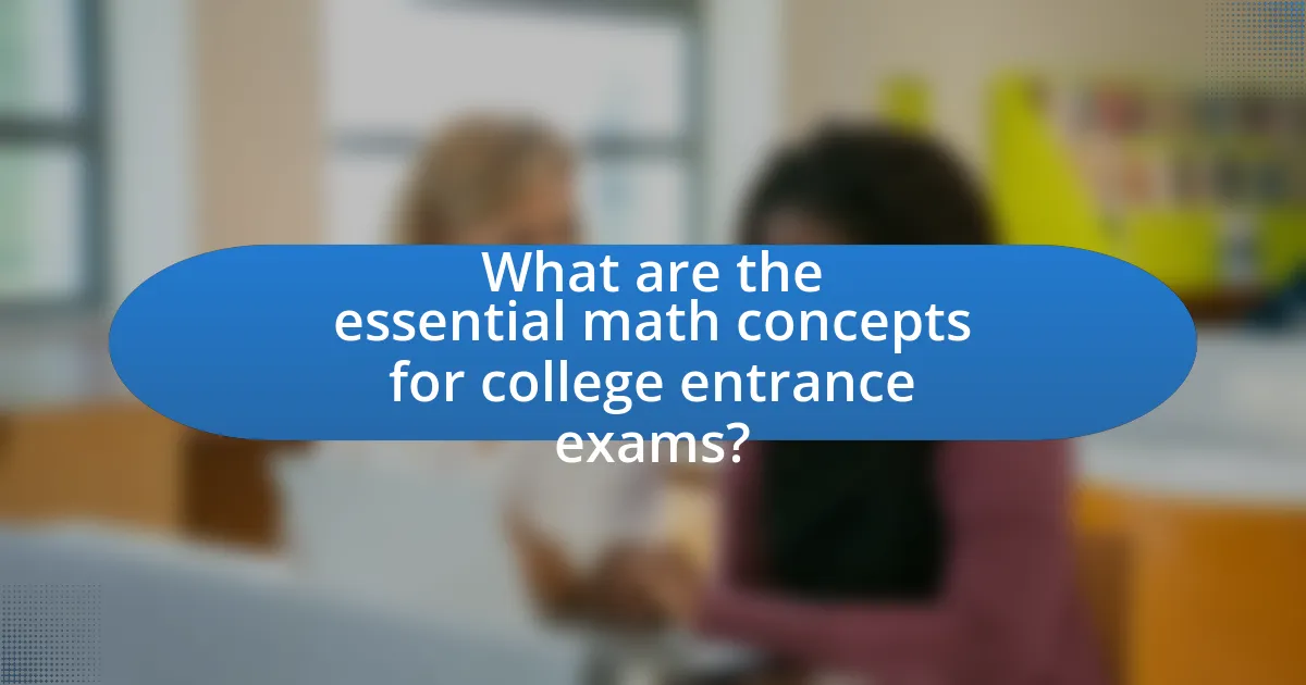 What are the essential math concepts for college entrance exams?