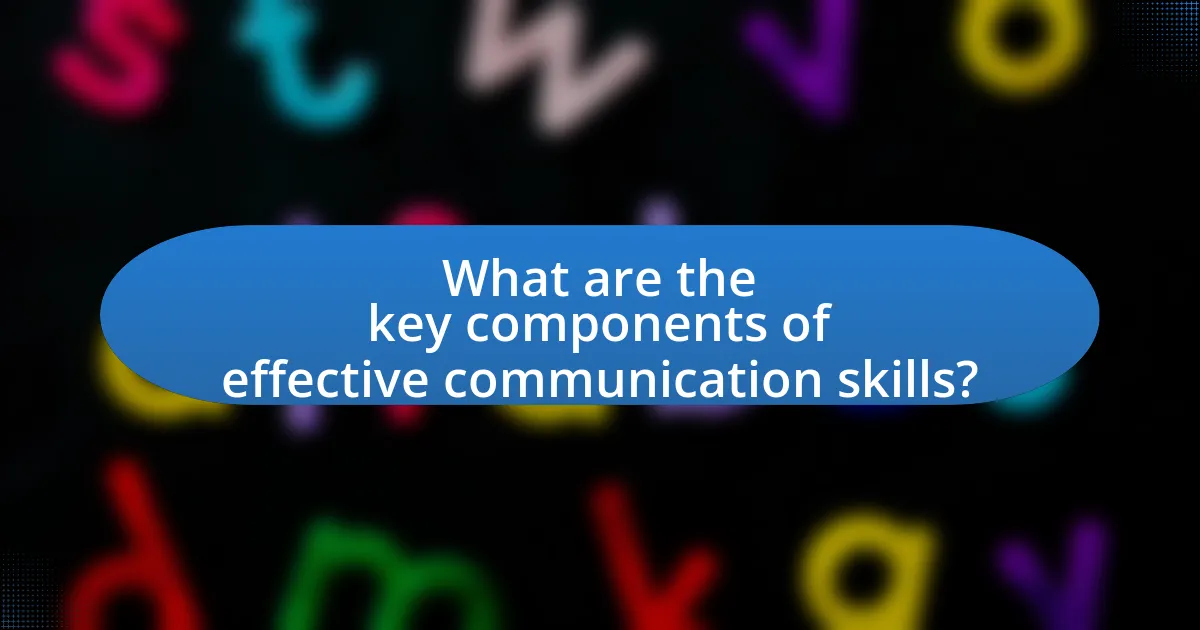 What are the key components of effective communication skills?