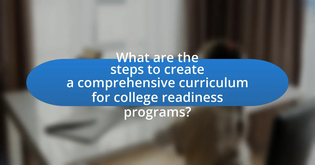 What are the steps to create a comprehensive curriculum for college readiness programs?