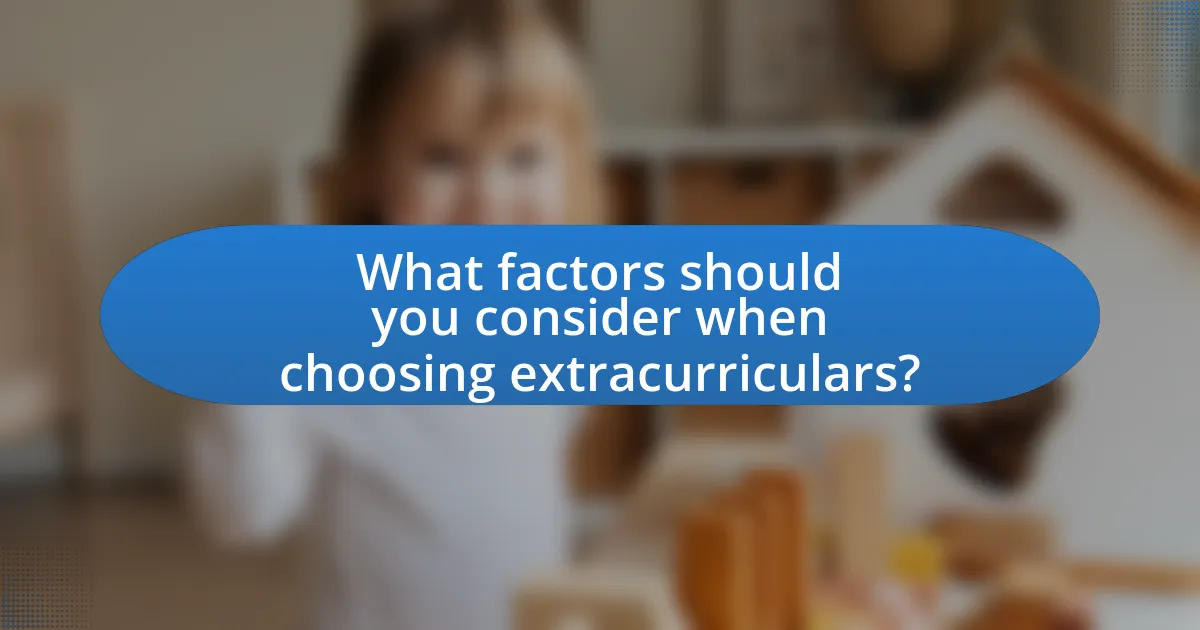 What factors should you consider when choosing extracurriculars?