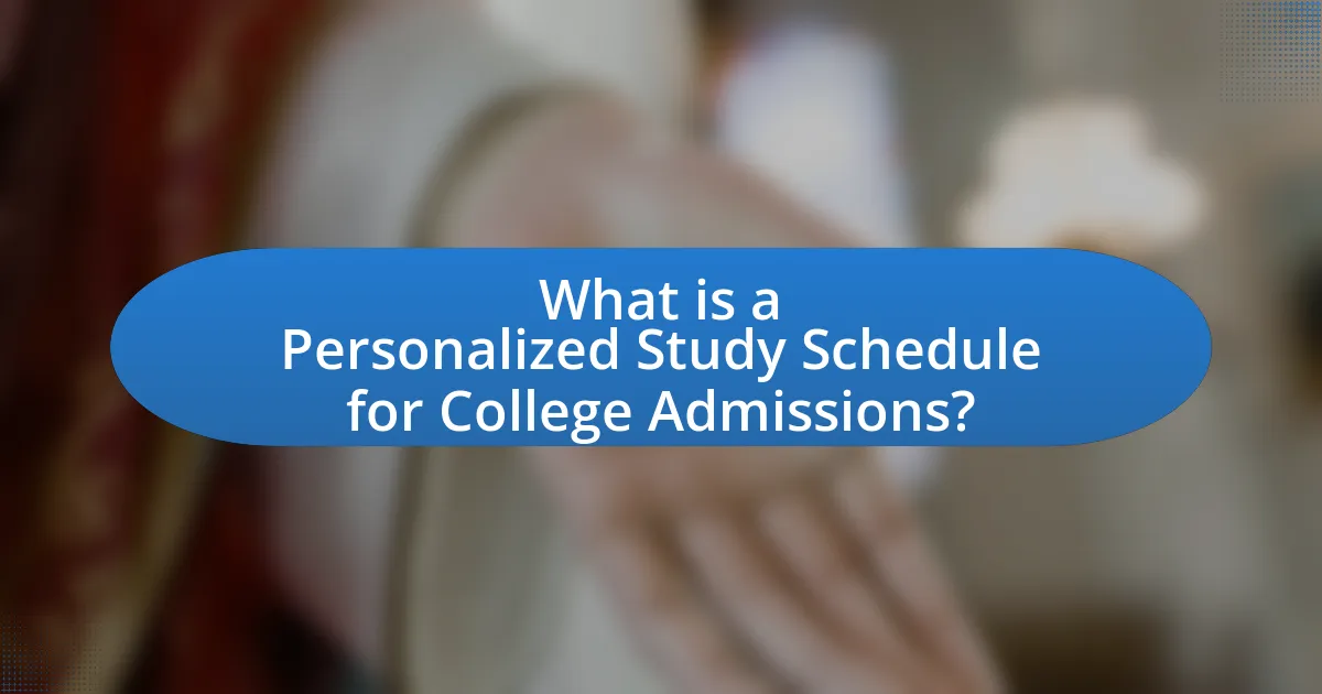 What is a Personalized Study Schedule for College Admissions?