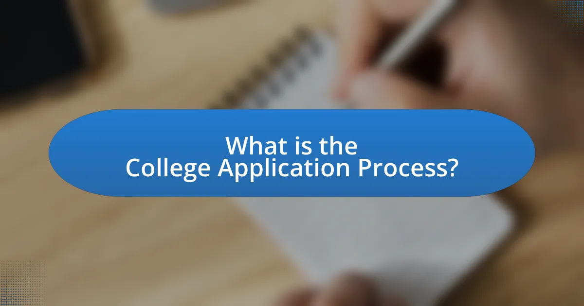 What is the College Application Process?