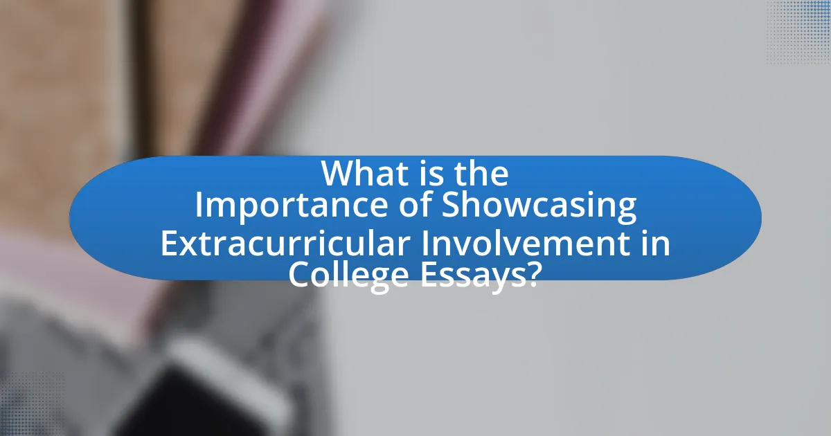 What is the Importance of Showcasing Extracurricular Involvement in College Essays?