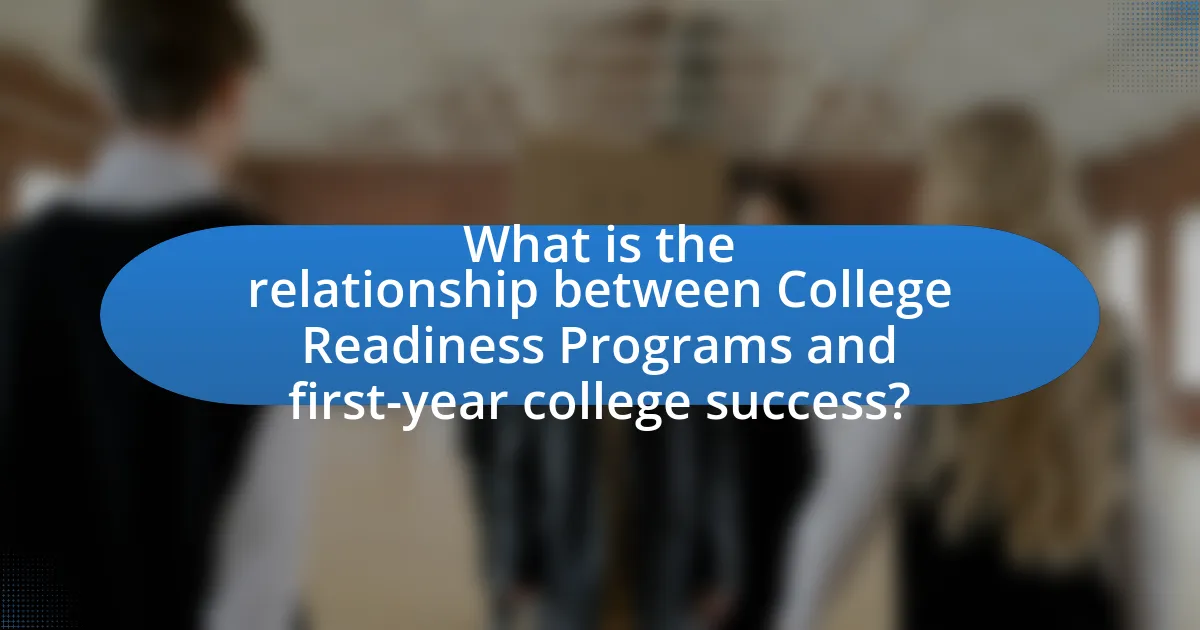 What is the relationship between College Readiness Programs and first-year college success?