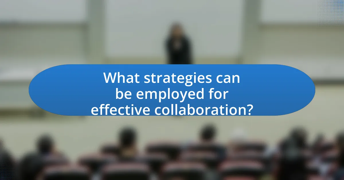 What strategies can be employed for effective collaboration?