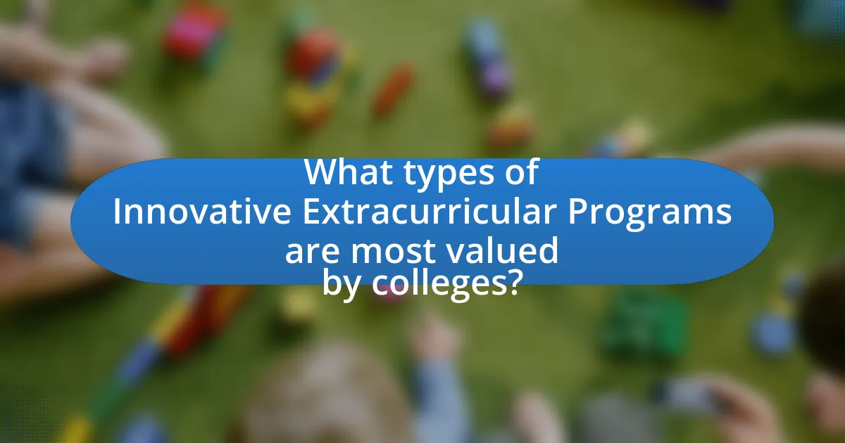 What types of Innovative Extracurricular Programs are most valued by colleges?